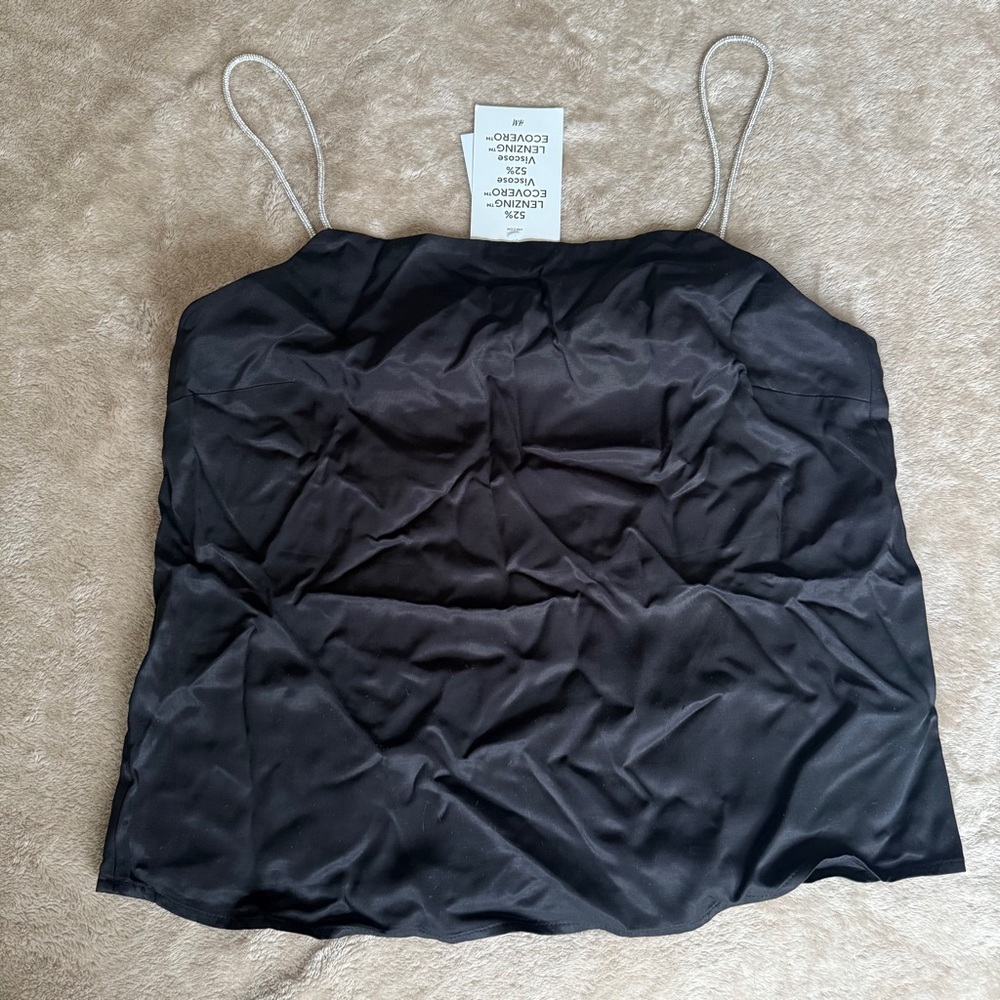 NWT H&M Black Satin Camisole Size S
